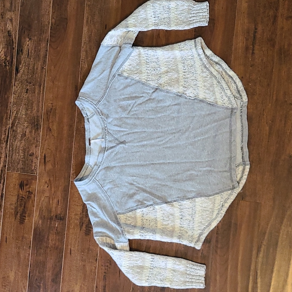 Free People Grey Sweatshirt with Sweater Accents